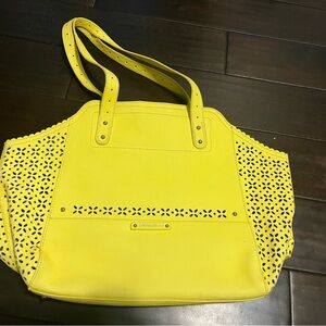 B. Makowsky Yellow Perforated Tote Bag